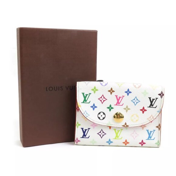 Auth LOUIS VUITTON Monogram Multicolor Card Case Holder Blanc